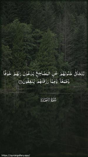 As-Sajda Ayah 16 - Arabic wallpaper