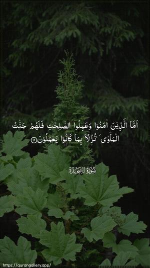 As-Sajda Ayah 19 - Arabic wallpaper