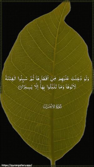 Al-Ahzaab Ayah 14 - Arabic wallpaper