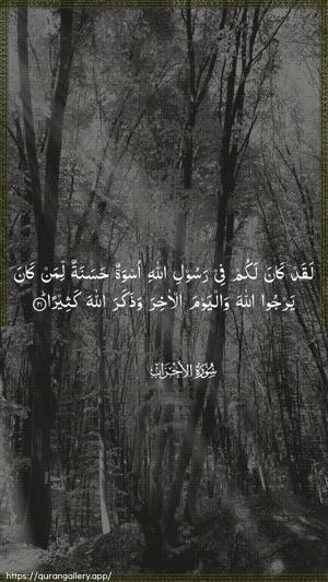 Al-Ahzaab Ayah 21 - Arabic wallpaper