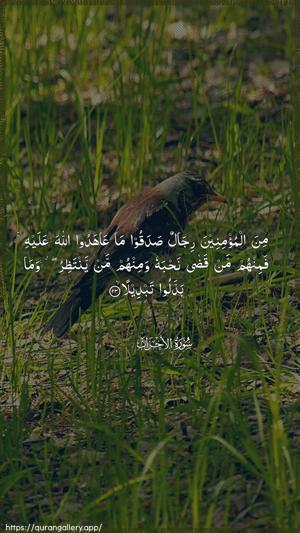 Al-Ahzaab Ayah 23 - Arabic wallpaper