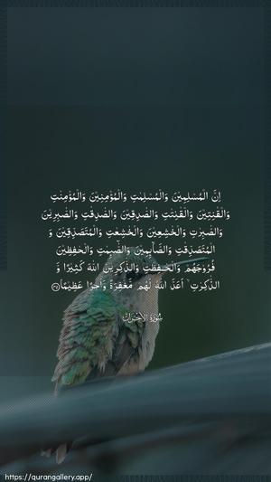 Al-Ahzaab Ayah 35 - Arabic wallpaper
