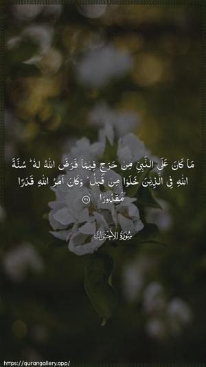 Al-Ahzaab Ayah 38 - Arabic wallpaper