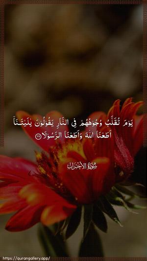 Al-Ahzaab Ayah 66 - Arabic wallpaper