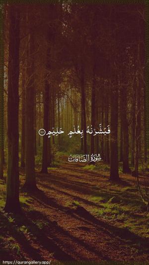 As-Saaffaat Ayah 101 - Arabic wallpaper