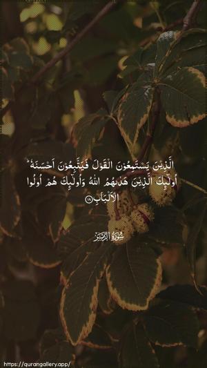 Az-Zumar Ayah 18 - Arabic wallpaper