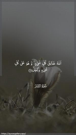 Az-Zumar Ayah 62 - Arabic wallpaper
