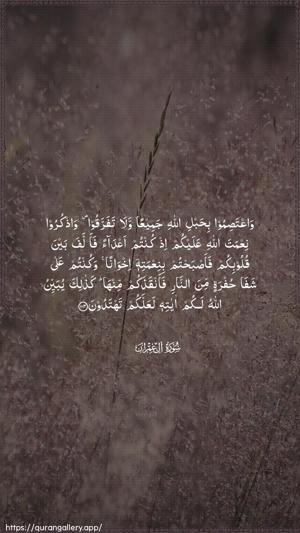 Aal-i-Imraan Ayah 103 - Arabic wallpaper