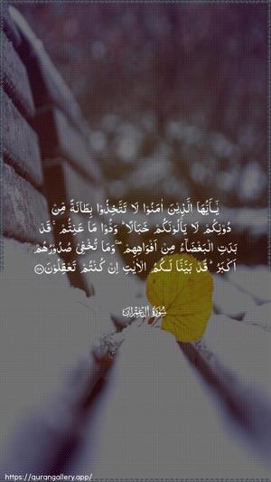 Aal-i-Imraan Ayah 118 - Arabic wallpaper