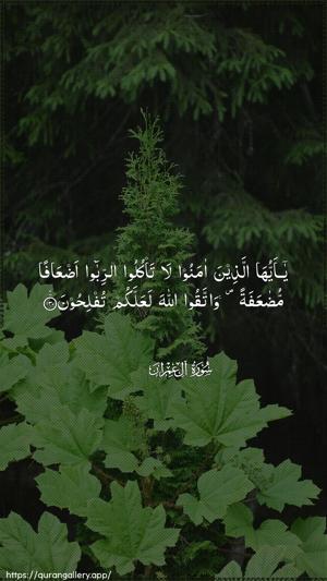 Aal-i-Imraan Ayah 130 - Arabic wallpaper