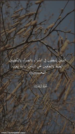 Aal-i-Imraan Ayah 134 - Arabic wallpaper