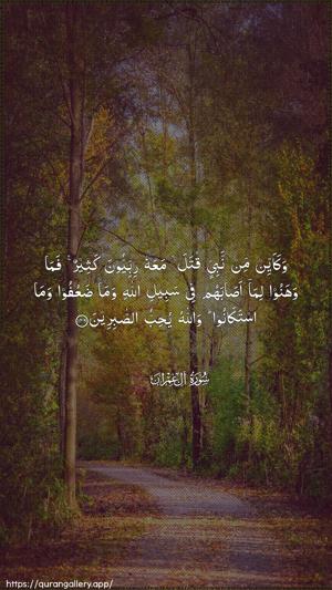 Aal-i-Imraan Ayah 146 - Arabic wallpaper