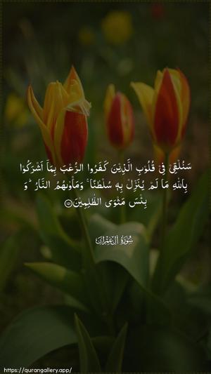 Aal-i-Imraan Ayah 151 - Arabic wallpaper