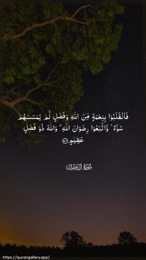 Aal-i-Imraan Ayah 174 - Arabic wallpaper