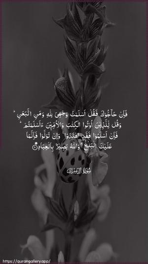 Aal-i-Imraan Ayah 20 - Arabic wallpaper