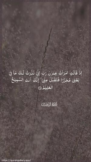 Aal-i-Imraan Ayah 35 - Arabic wallpaper