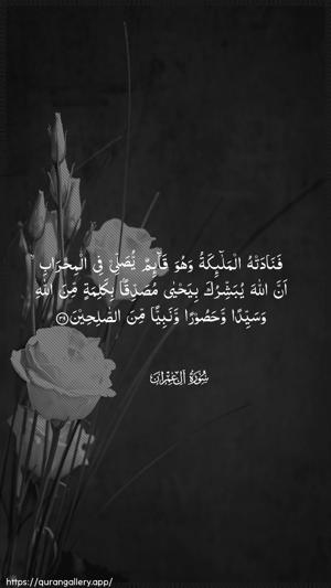 Aal-i-Imraan Ayah 39 - Arabic wallpaper