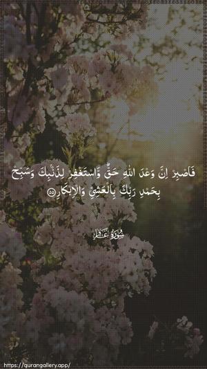 Al-Ghaafir Ayah 55 - Arabic wallpaper