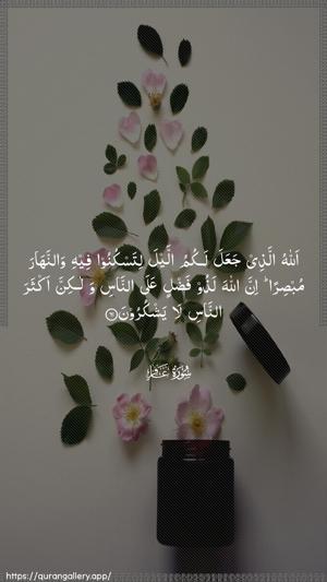 Al-Ghaafir Ayah 61 - Arabic wallpaper