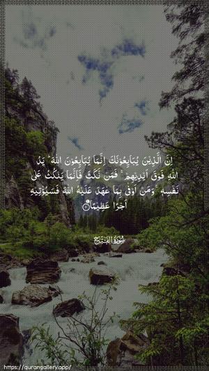 Al-Fath Ayah 10 - Arabic wallpaper