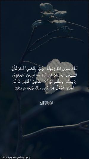 Al-Fath Ayah 27 - Arabic wallpaper