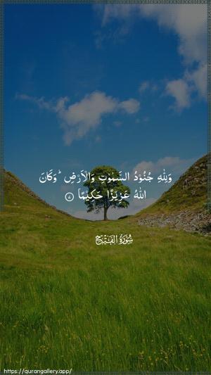 Al-Fath Ayah 7 - Arabic wallpaper