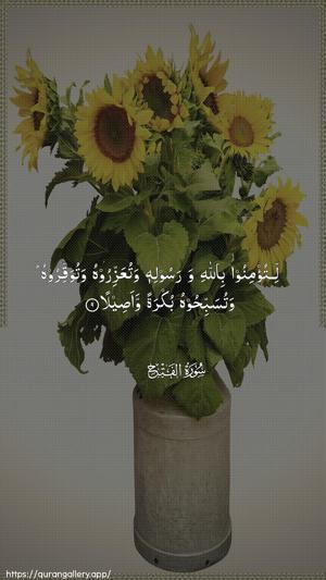 Al-Fath Ayah 9 - Arabic wallpaper