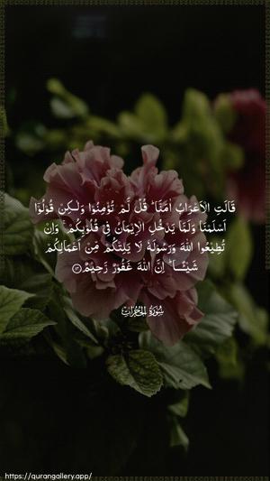 Al-Hujuraat Ayah 14 - Arabic wallpaper