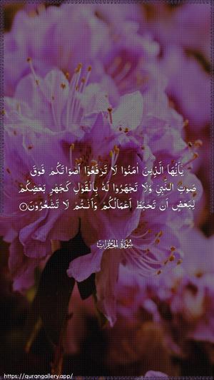 Al-Hujuraat Ayah 2 - Arabic wallpaper