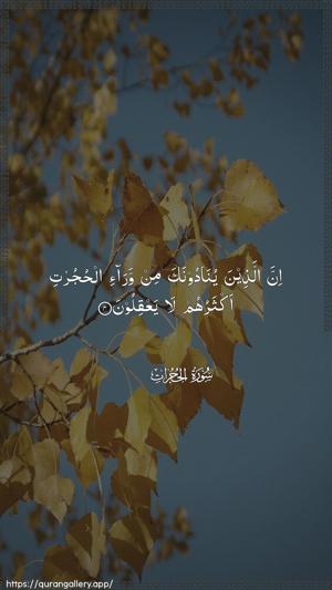 Al-Hujuraat Ayah 4 - Arabic wallpaper