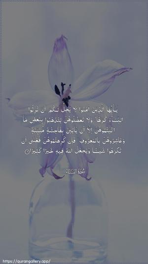 An-Nisaa Ayah 19 - Arabic wallpaper