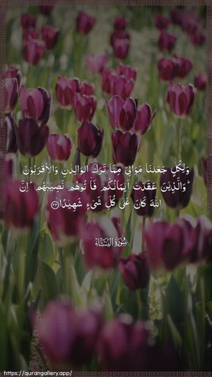 An-Nisaa Ayah 33 - Arabic wallpaper