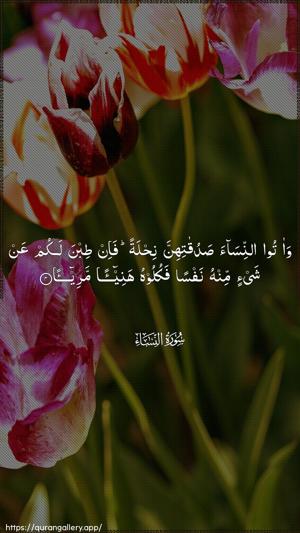 An-Nisaa Ayah 4 - Arabic wallpaper