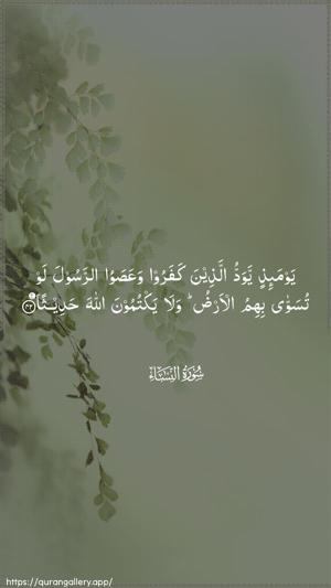 An-Nisaa Ayah 42 - Arabic wallpaper