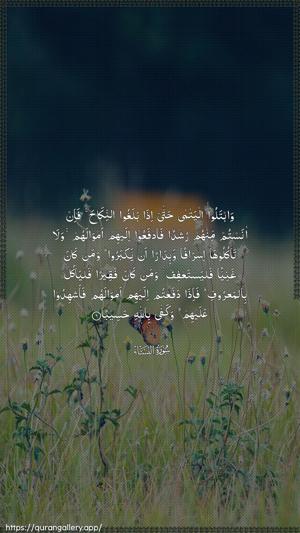 An-Nisaa Ayah 6 - Arabic wallpaper