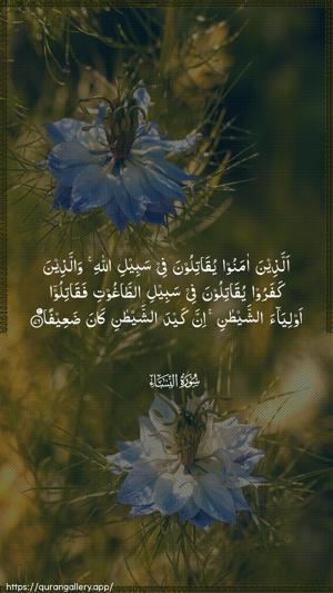 An-Nisaa Ayah 76 - Arabic wallpaper