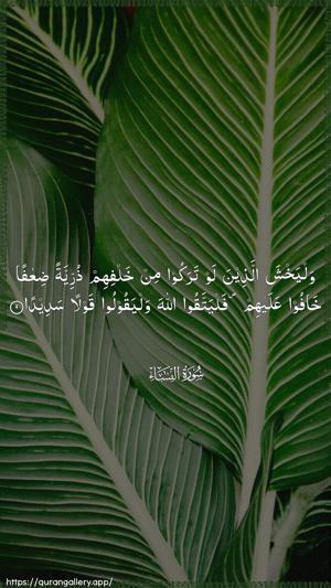 An-Nisaa Ayah 9 - Arabic wallpaper