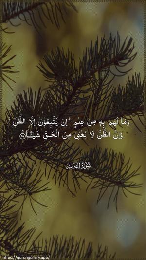 An-Najm Ayah 28 - Arabic wallpaper
