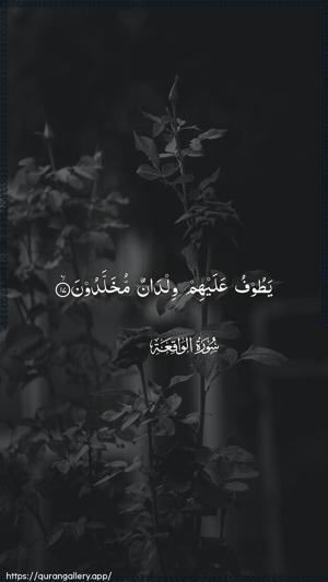 Al-Waaqia Ayah 17 - Arabic wallpaper