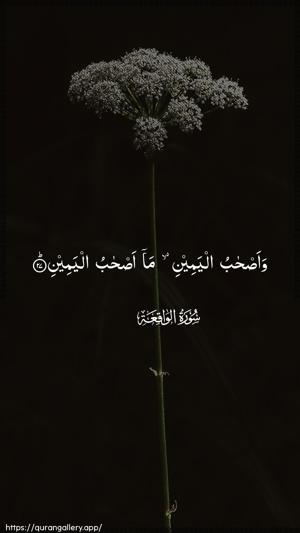 Al-Waaqia Ayah 27 - Arabic wallpaper