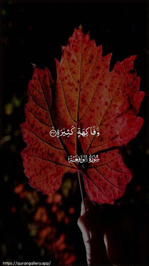 Al-Waaqia Ayah 32 - Arabic wallpaper