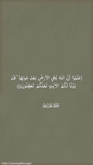 Al-Hadid Ayah 17 - Arabic wallpaper