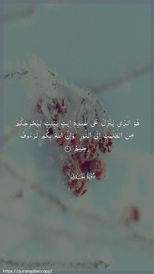 Al-Hadid Ayah 9 - Arabic wallpaper