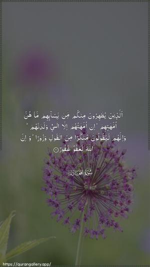 Al-Mujaadila Ayah 2 - Arabic wallpaper