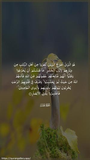Al-Hashr Ayah 2 - Arabic wallpaper