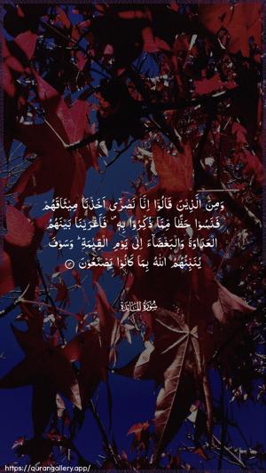 Al-Maaida Ayah 14 - Arabic wallpaper