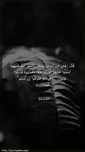Al-Maaida Ayah 23 - Arabic wallpaper