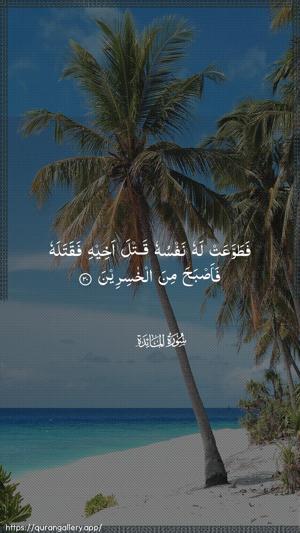 Al-Maaida Ayah 30 - Arabic wallpaper