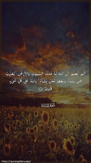 Al-Maaida Ayah 40 - Arabic wallpaper