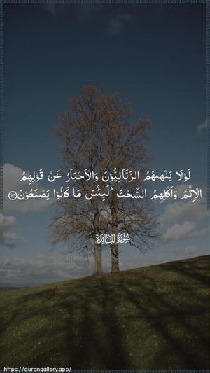 Al-Maaida Ayah 63 - Arabic wallpaper